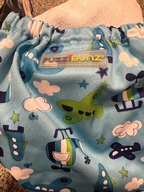 6/$10-Light Blue Airplane Print Diaper Cover
